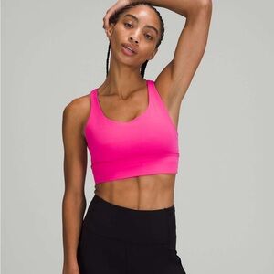 lululemon Energy Longline Bra Medium Support B-D Cups Sonic Pink Size 4